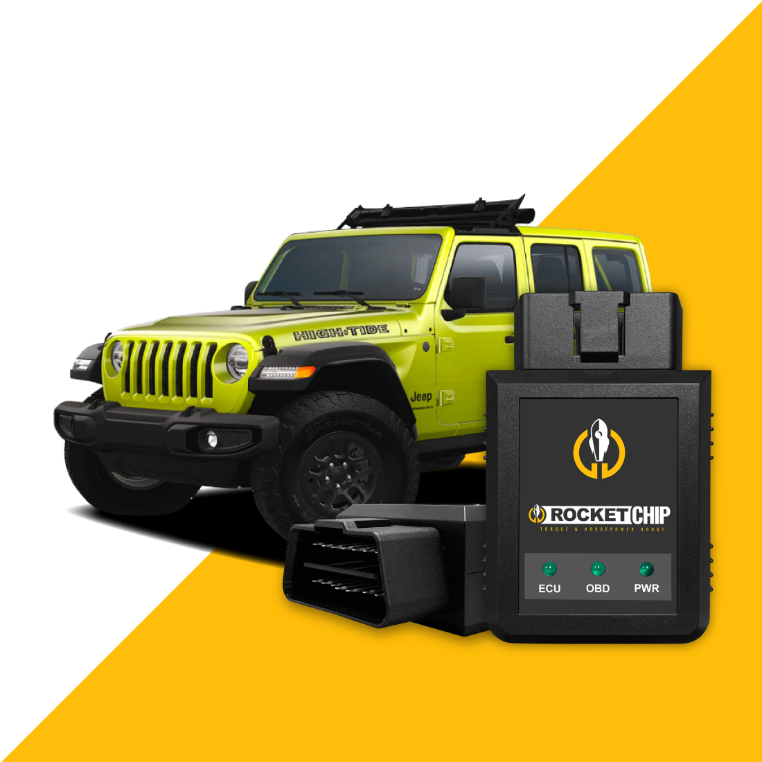 green-Jeep-Wrangler-with-black-performance-chip-RocketChip-Jeep-performance-chips