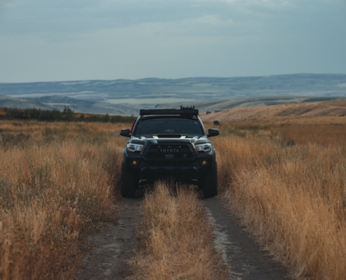 dark-greay-Toyota-SUV-in-a-field-RocketChip-Toyota-Performance-Chips