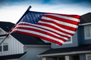 american-flag-in-a-neighborhood-RocketChip-memorial-day-weekend-getaway